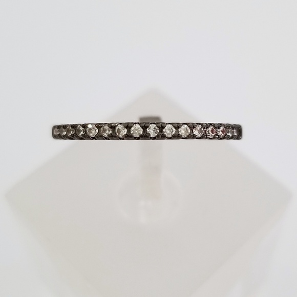 18k Black Gold Pave Band - Picture 2 of 8